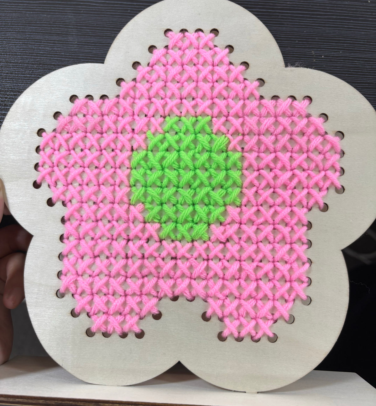 Wooden flower white board