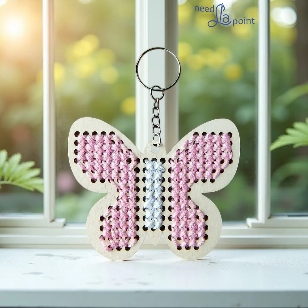 Wooden Butterfly Keychain