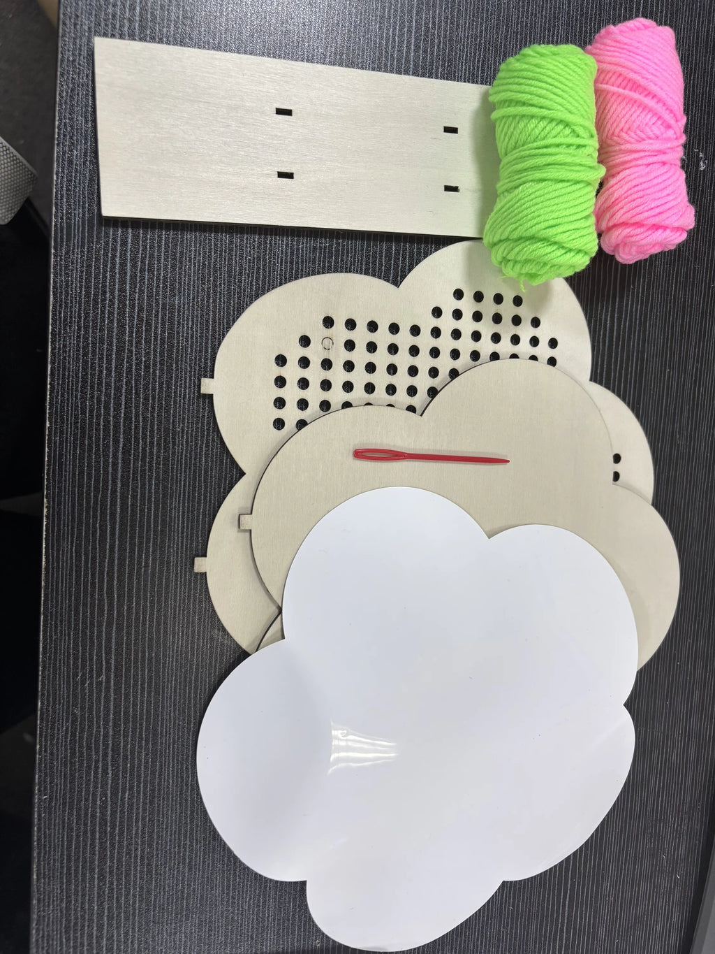 Wooden flower white board
